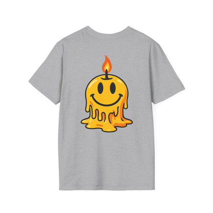 Smiley Candle T-Shirt, Soft Cotton Tee, Casual Wear, Gift for Friends, Happy Vibes, Everyday Comfort