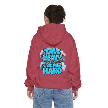 Talk Heavy, Heal Hard Hoodie — Graphic Mindoura Pullover