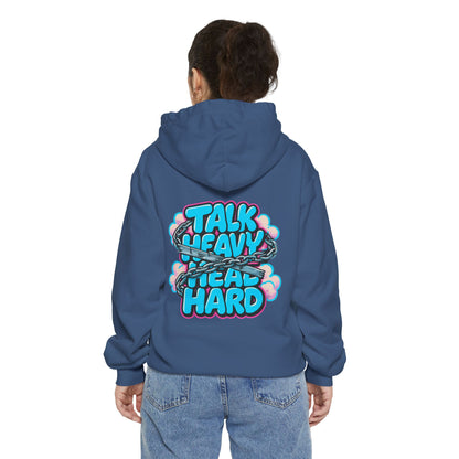 Talk Heavy, Heal Hard Hoodie — Graphic Mindoura Pullover